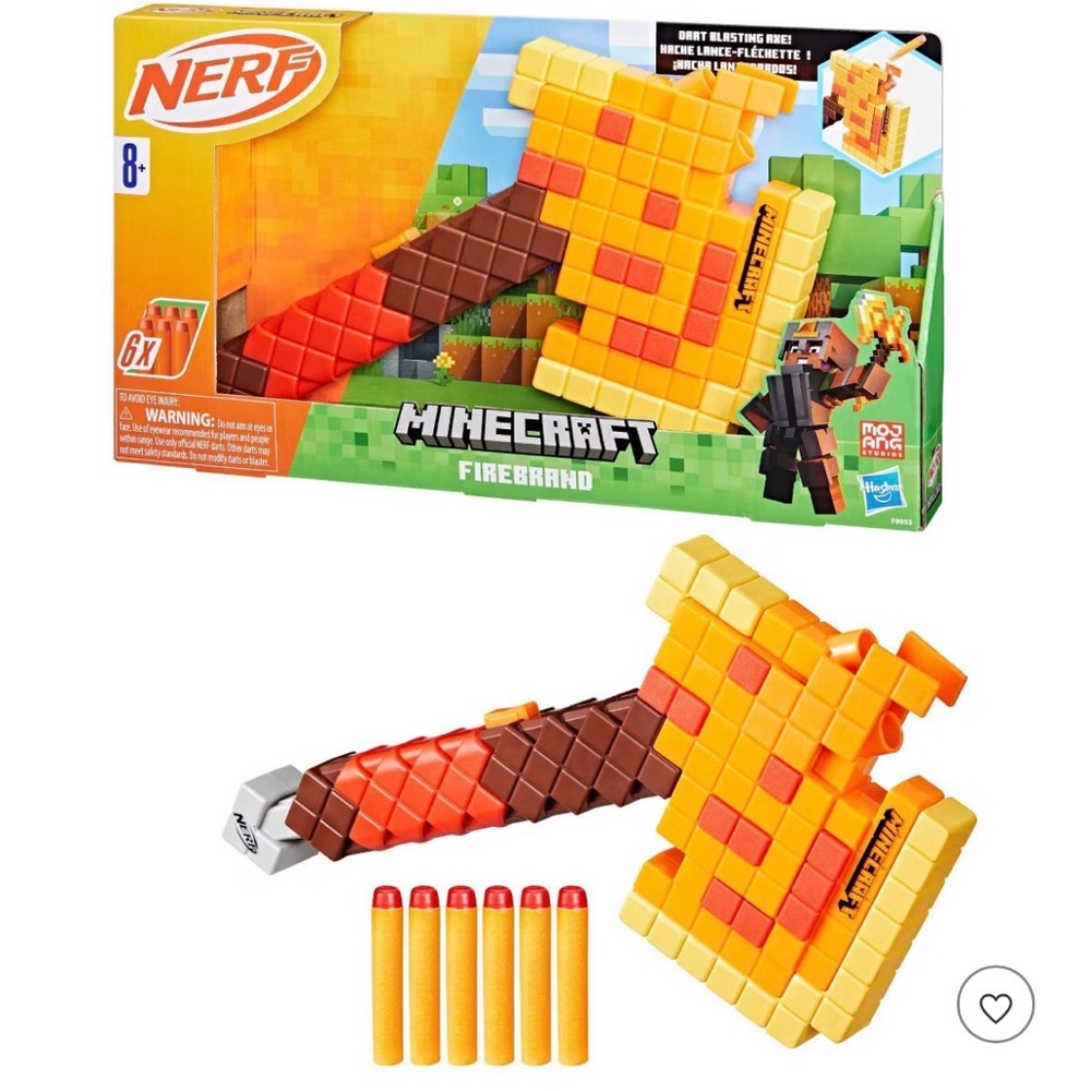 NERF Minecraft Firebrand Blaster - Orange and Brown